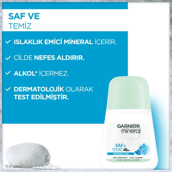 Garnier Mineral Saf&Temiz Roll-On Deodorant - 8