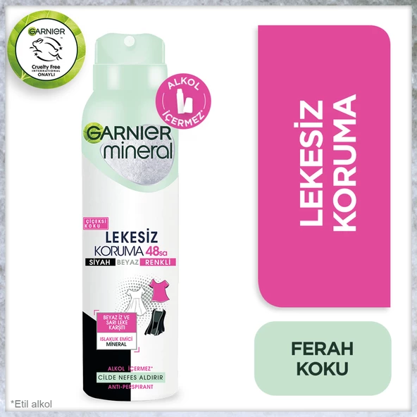 Garnier Mineral Lekesiz Koruma Ferah Koku Sprey Deodorant 150 ml