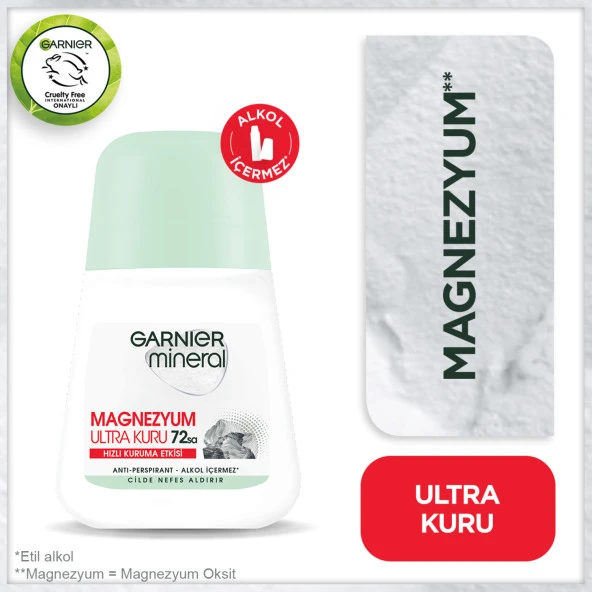 Garnier Mineral Magnezyum Ultra Kuru Roll On 50 Ml