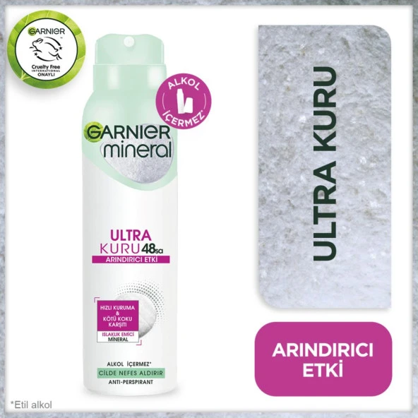 Garnier Mineral Ultra Kuru Sprey Deodorant - Resim 2