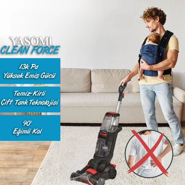 Clean Force Pro Dikey Halı-Koltuk Yıkama ve Leke Çıkarma Makinesi - 8