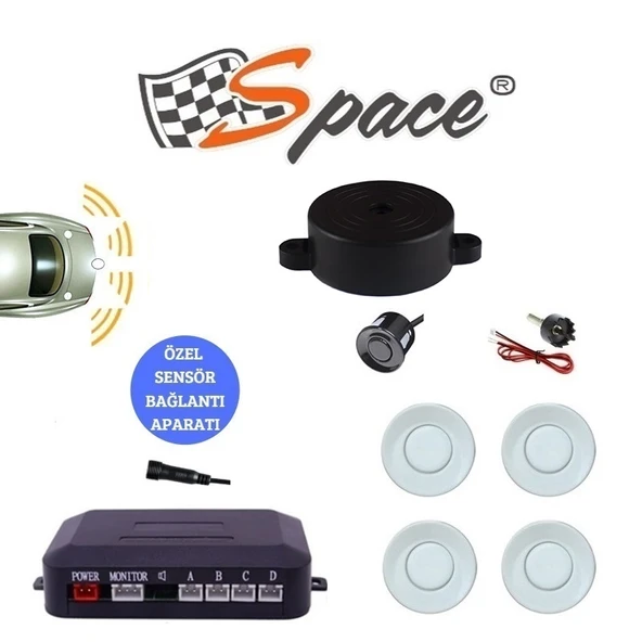 Space Ses İkazlı Park Sensörü 22 mm Beyaz / GUPR10-B - Resim 2