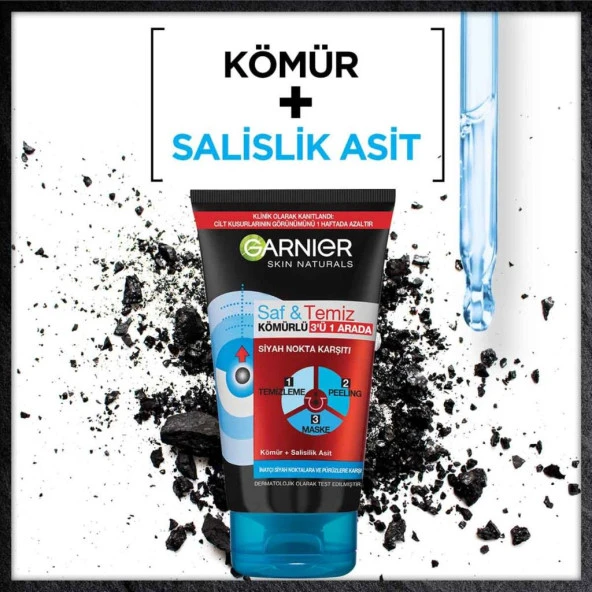 Garnier Saf & Temiz Siyah Nokta Karşıtı Kömürlü 3'ü 1 arada - Resim 9