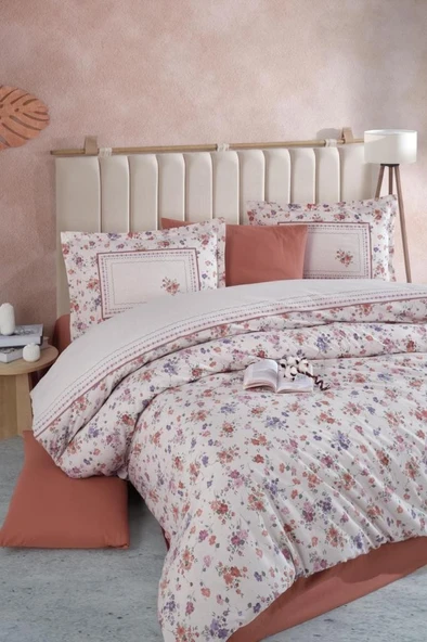 Clasy Ranforce Nevresim Takımı Çift Kişilik Visam V1 Kiremit ürün görseli 1