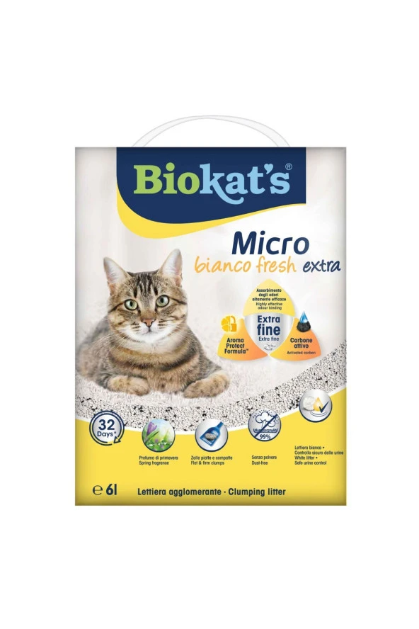 Xmicro Bianco Fresh Extra, Topaklanan Kedi Kumu 6lt