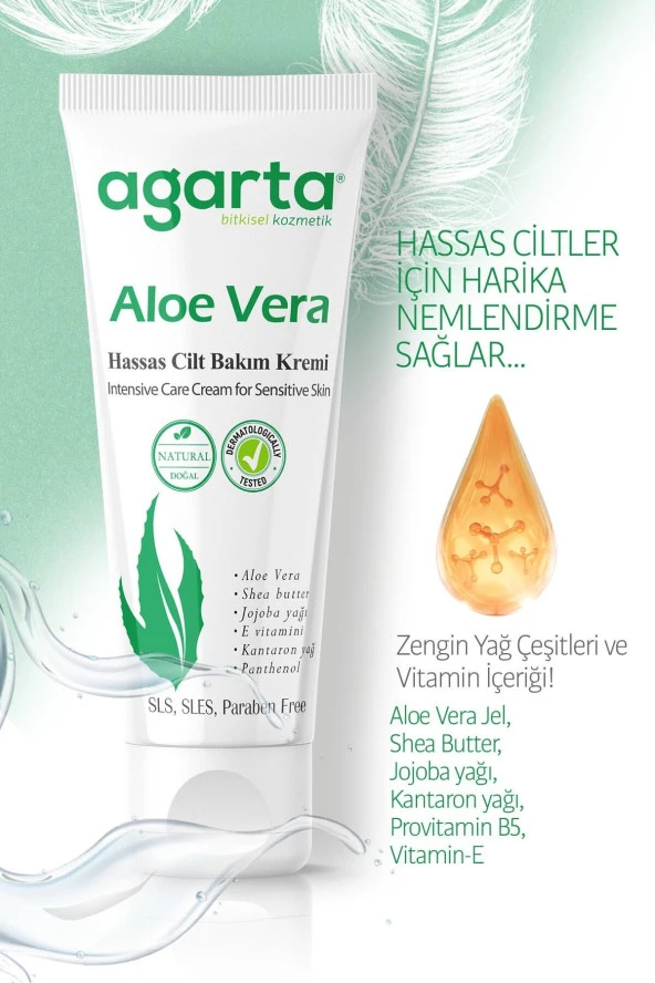 Agarta Doğal Aloe Vera Cilt Bakım Kremi 75 ml