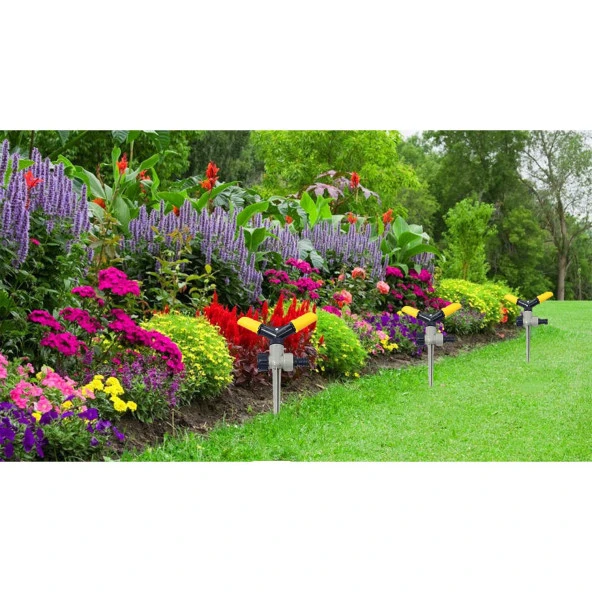 Kazıklı Toprağa Gömmeli Fiskiye Hareketli 2 Kollu Su Fıskiyesi Bahçe Çim Sulama Aparatı Plastik Sağlam - 4