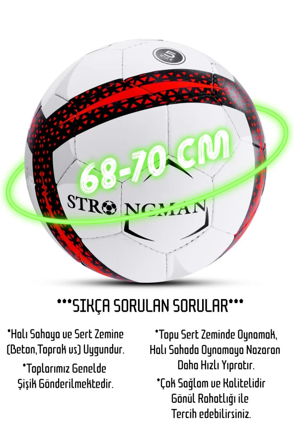 Telvesse Futbol Topu Profesyonel El Dikişli Ultra Dayanıklı Sert Zemin Halı Saha Topu 099 No:5 - 5