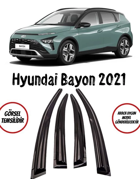 Hyundai Bayon  2021-2022 Arası Cam Rüzgarlığı 4lü