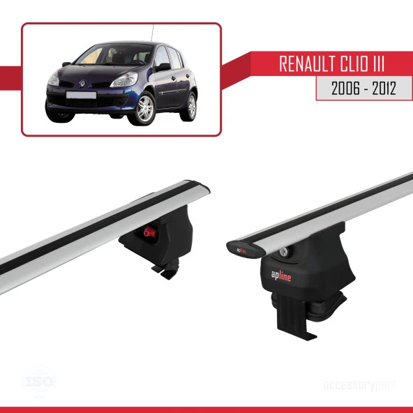 Renault Clio III 2006-2012 Arası ile uyumlu ACE-4 Ara Atkı Tavan Barı GRİ - 2