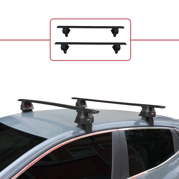 Renault Clio V 2019 ve Sonrası ile uyumlu ACE-4 Ara Atkı Tavan Barı SİYAH - 2