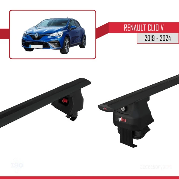 Renault Clio V 2019 ve Sonrası ile uyumlu ACE-4 Ara Atkı Tavan Barı SİYAH - 4