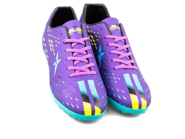 La Liga Erkek Çocuk 535 Mor Turkuaz Halı Saha Futbol Ayakkabısı - 2