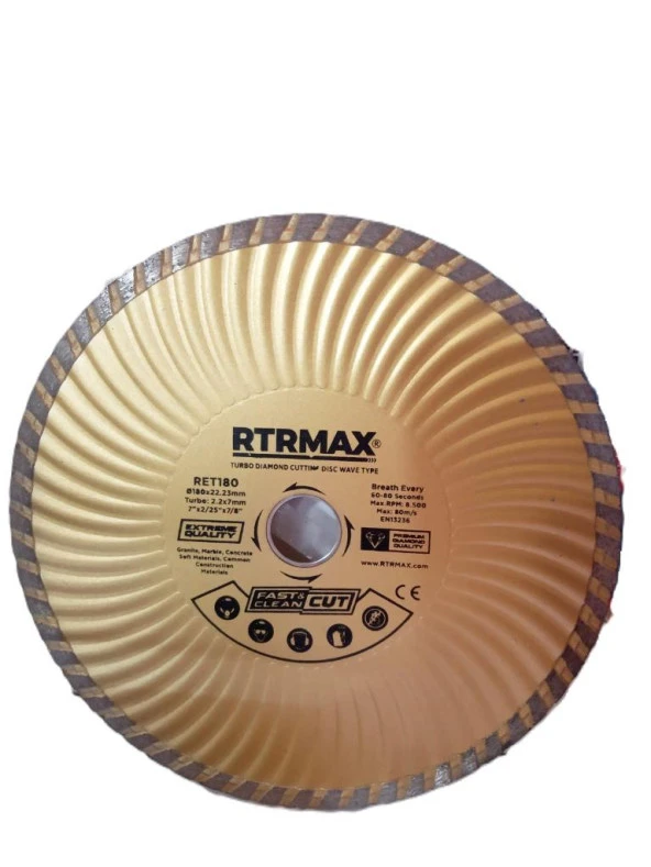 Rtrmax Turbo Kanallı Elmas Kesici Disk Ret180