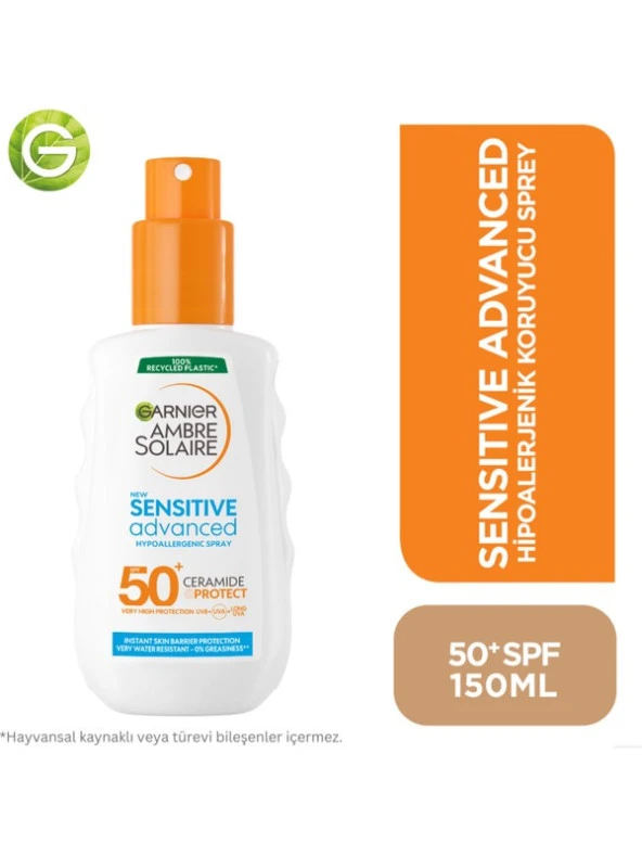 Garnier Ambre Solaire Sensitive Advanced Hipoalerjenik Güneş Koruyucu Sprey SPF50+ 150ML