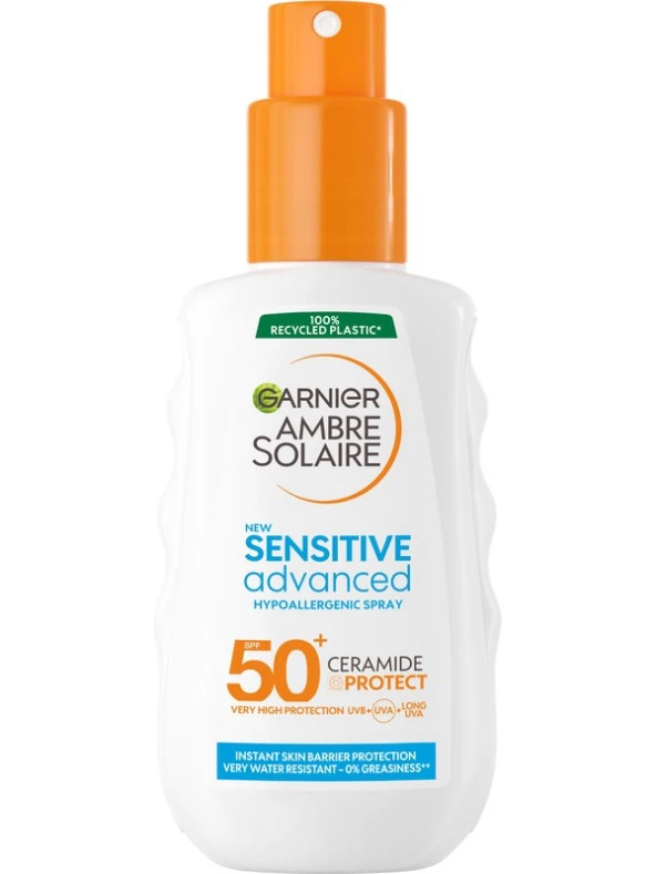 Garnier Ambre Solaire Sensitive Advanced Hipoalerjenik Güneş Koruyucu Sprey SPF50+ 150ML - 2