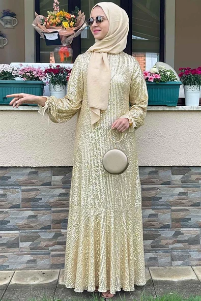 Pırıl Gold Elbise