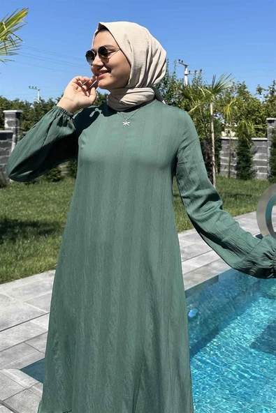 Seda Küf Yeşili Elbise - 3