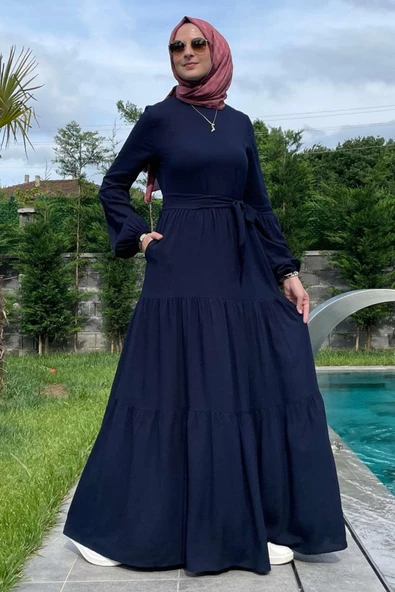 Asil Lacivert Elbise