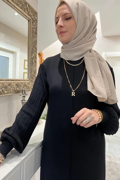 Ecem Siyah Triko Elbise - 8