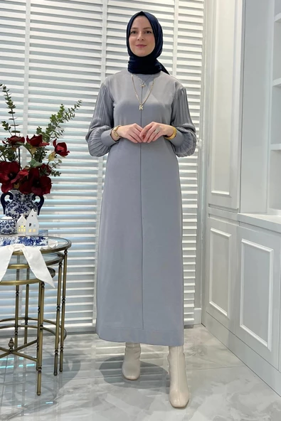 Ecem Gri Triko Elbise ürün görseli 1