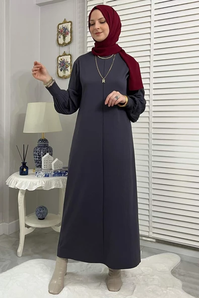 Ecem Antrasit Triko Elbise - 6