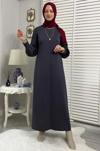 Ecem Antrasit Triko Elbise - 2