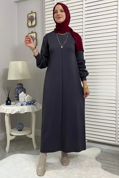 Ecem Antrasit Triko Elbise - 3