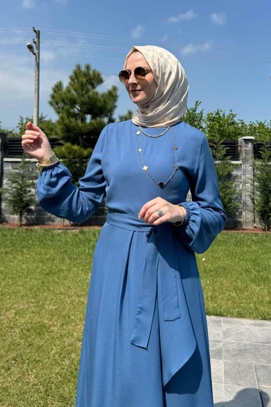 Dilek İndigo Elbise - Resim 5