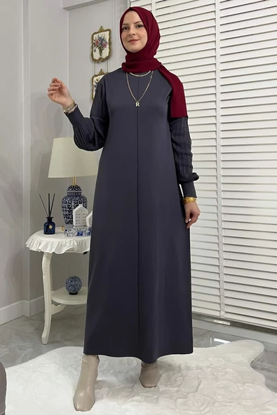 Ecem Antrasit Triko Elbise - 8