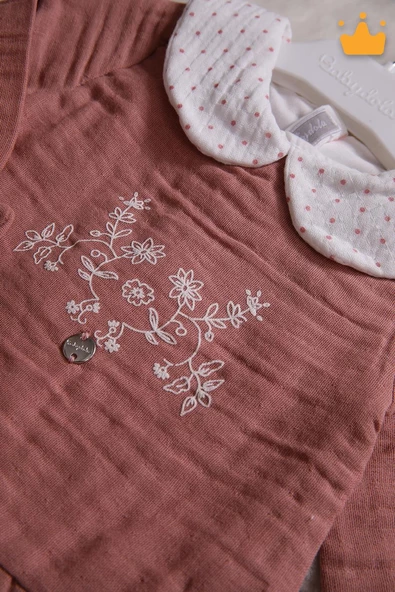 Babydola Müslin Kız Bebek Bayramlık Uzun Kollu Elbise 15178 - 9