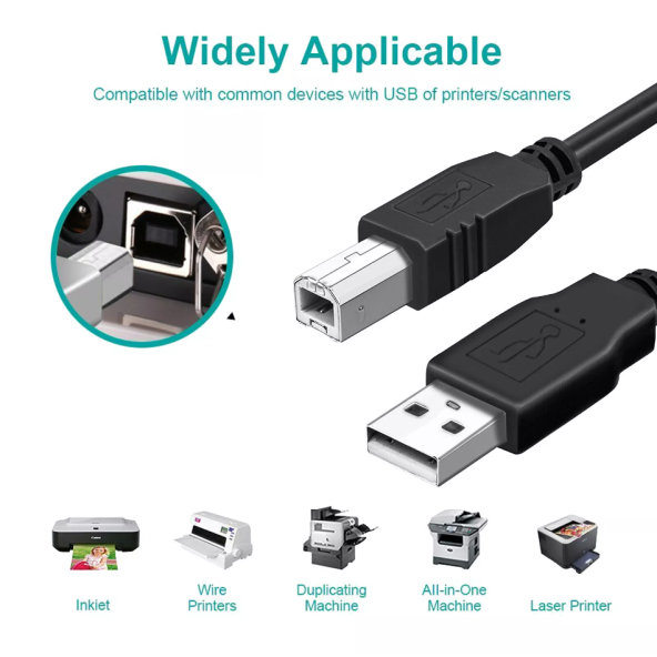 1.5 M Usb Yazıcı Kablosu Usb 2.0  Yazıcı Tarayıcı Kablosu - 3