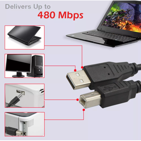 1.5 M Usb Yazıcı Kablosu Usb 2.0  Yazıcı Tarayıcı Kablosu - 4