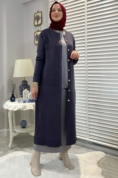 Manolya Antrasit Triko Hırka