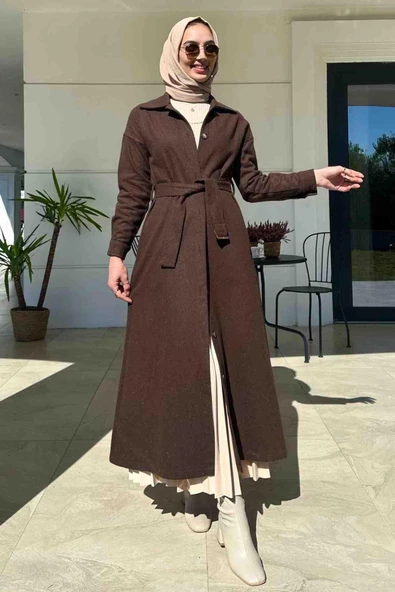 Asmin Kaşe Kaban Kahve - 6
