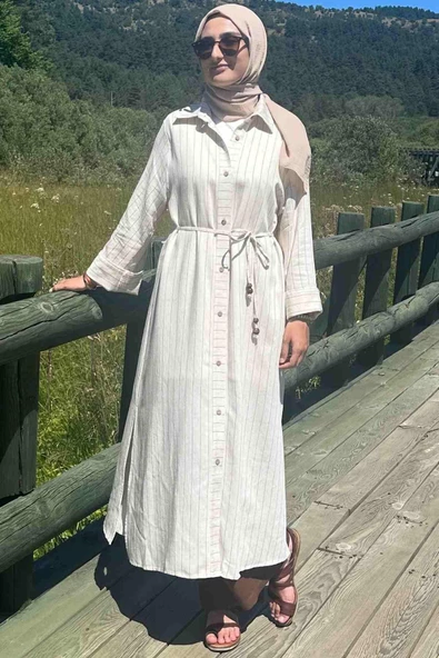 Kahve Çizgili Natural Kap - 12