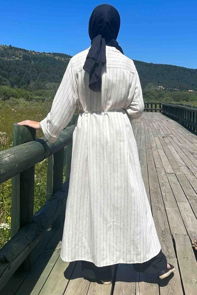 Siyah Çizgili Natural Kap - 11