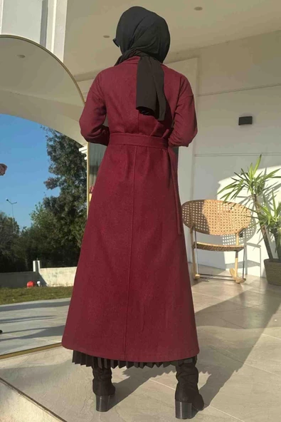 Asmin Kaşe Kaban Bordo - 3