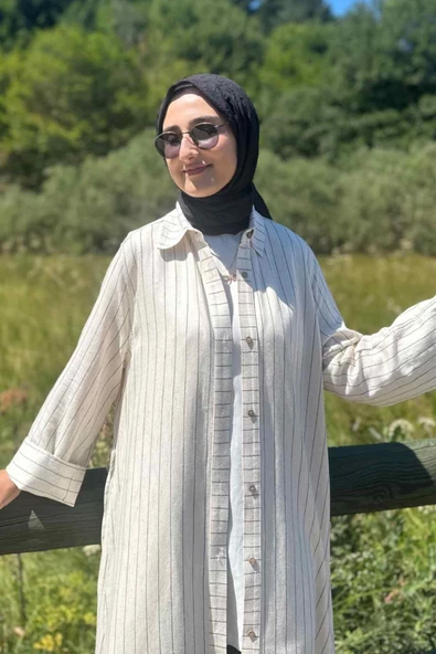 Siyah Çizgili Natural Kap - 5