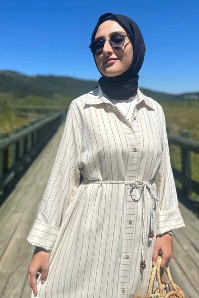 Siyah Çizgili Natural Kap - 4