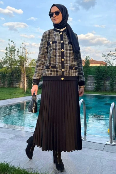 Dilan Simli Yeşil Ceket - 9