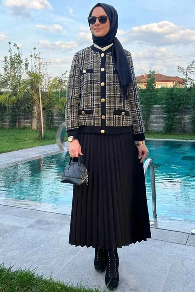 Dilan Simli Yeşil Ceket - 5