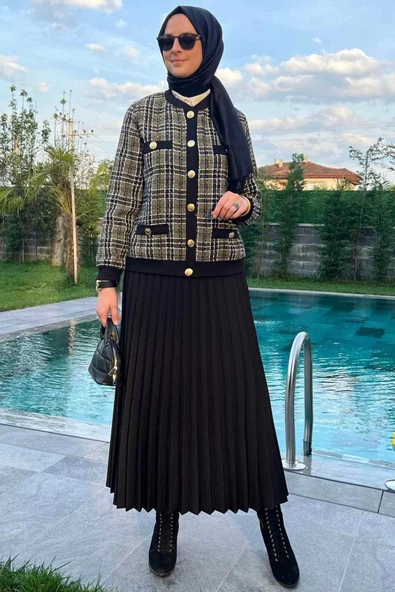 Dilan Simli Yeşil Ceket - 6