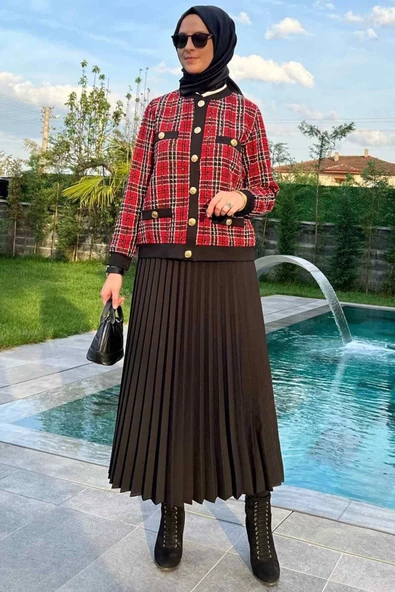 Dilan Simli Kırmızı Ceket - 6