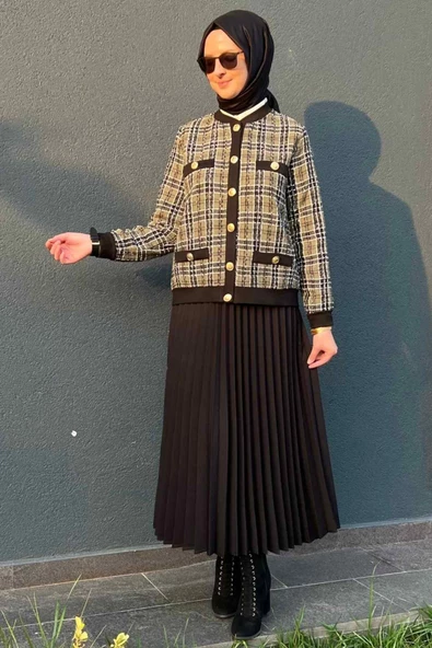 Dilan Simli Yeşil Ceket - 8