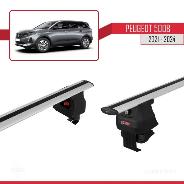 Peugeot 5008 2021 ve Sonrası ile uyumlu ACE-4 Ara Atkı Tavan Barı GRİ - 4