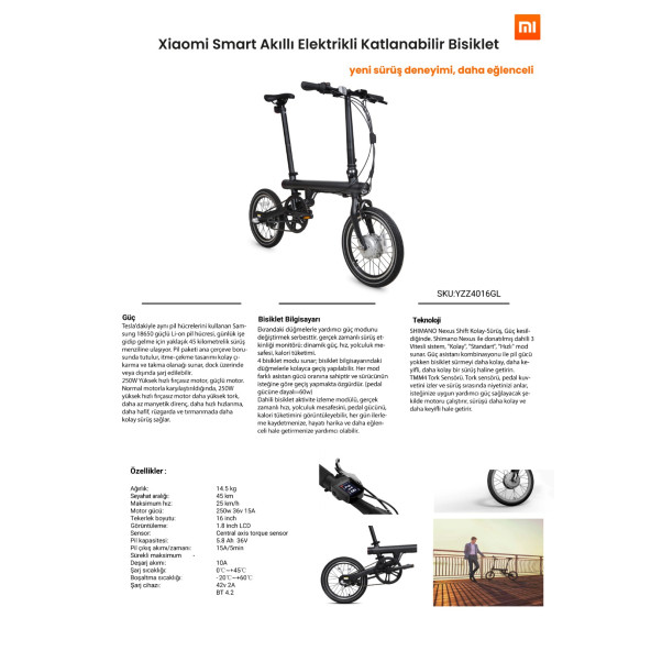 Smart Akıllı Elektrikli Katlanabilir Bisiklet - 9