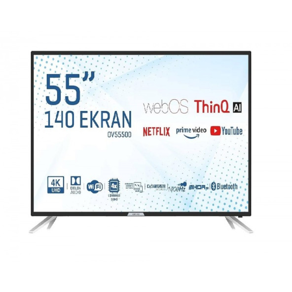 Onvo OV55500 4K Ultra HD 55" 140 Ekran Uydu Alıcılı webOS Smart LED TV