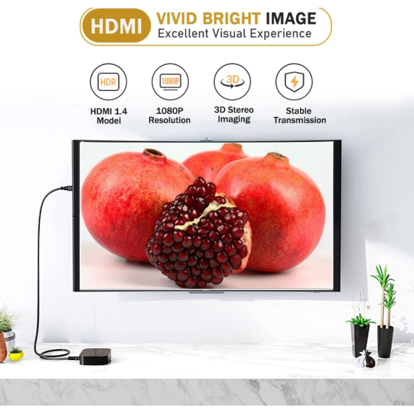 3 Metre HDMI Kablo 4k Yüksek Kalite Görüntü Full HD PVC Hdmi Kablosu - 5