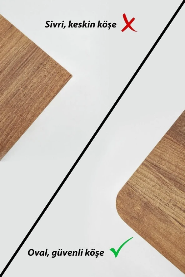 kolexonline Oslo Tekerli Masa Orta Masa Akıllı Masa Çekmeceli Çam Renk - Resim 3